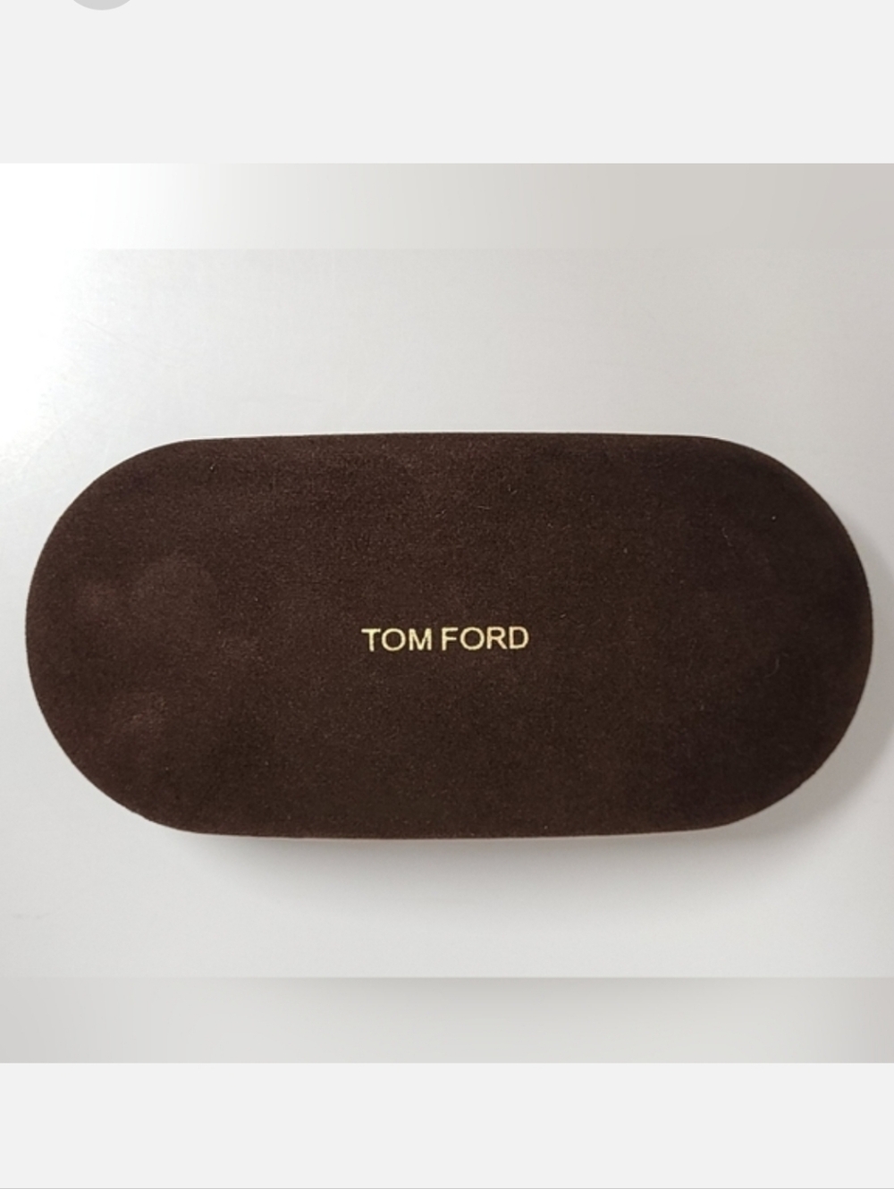 TOM FORD Brown Suede Microfiber Clamshell Sunglass Case